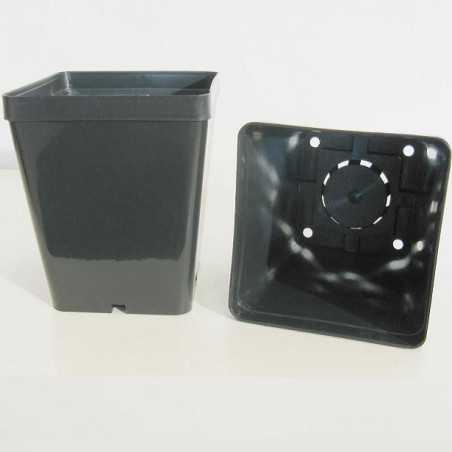 Vaso quadrato nero 14x14x16 cm per cactus e succulente